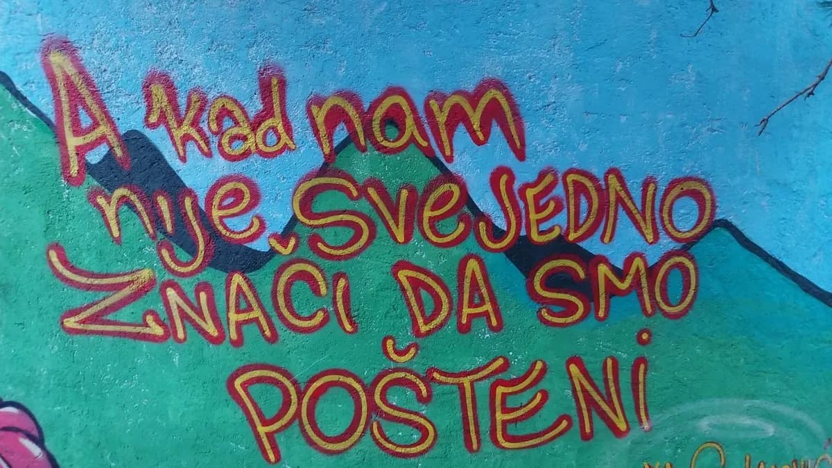 Mural posvećen Meši Selimoviću u Sarajevu