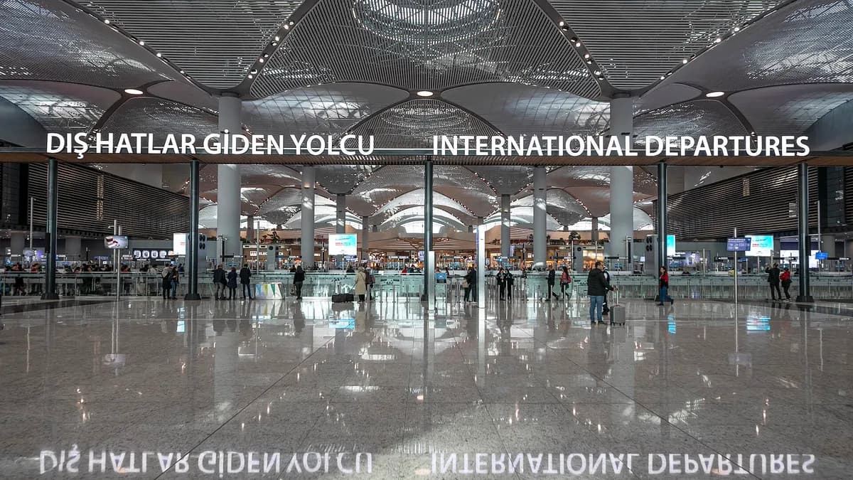 Aerodrom Istanbul (İstanbul Havalimanı), snimljen 2019. godine.