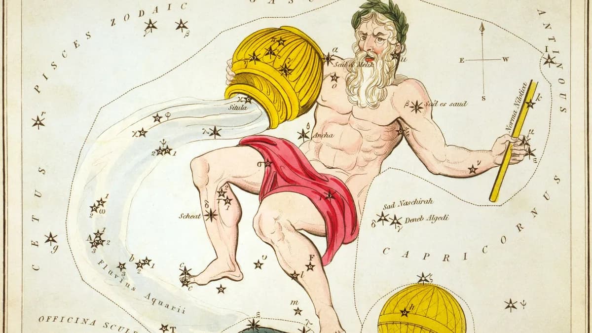 Sazviježđe Vodolije na karti iz zbirke „Urania's Mirror“ iz 1824. godine