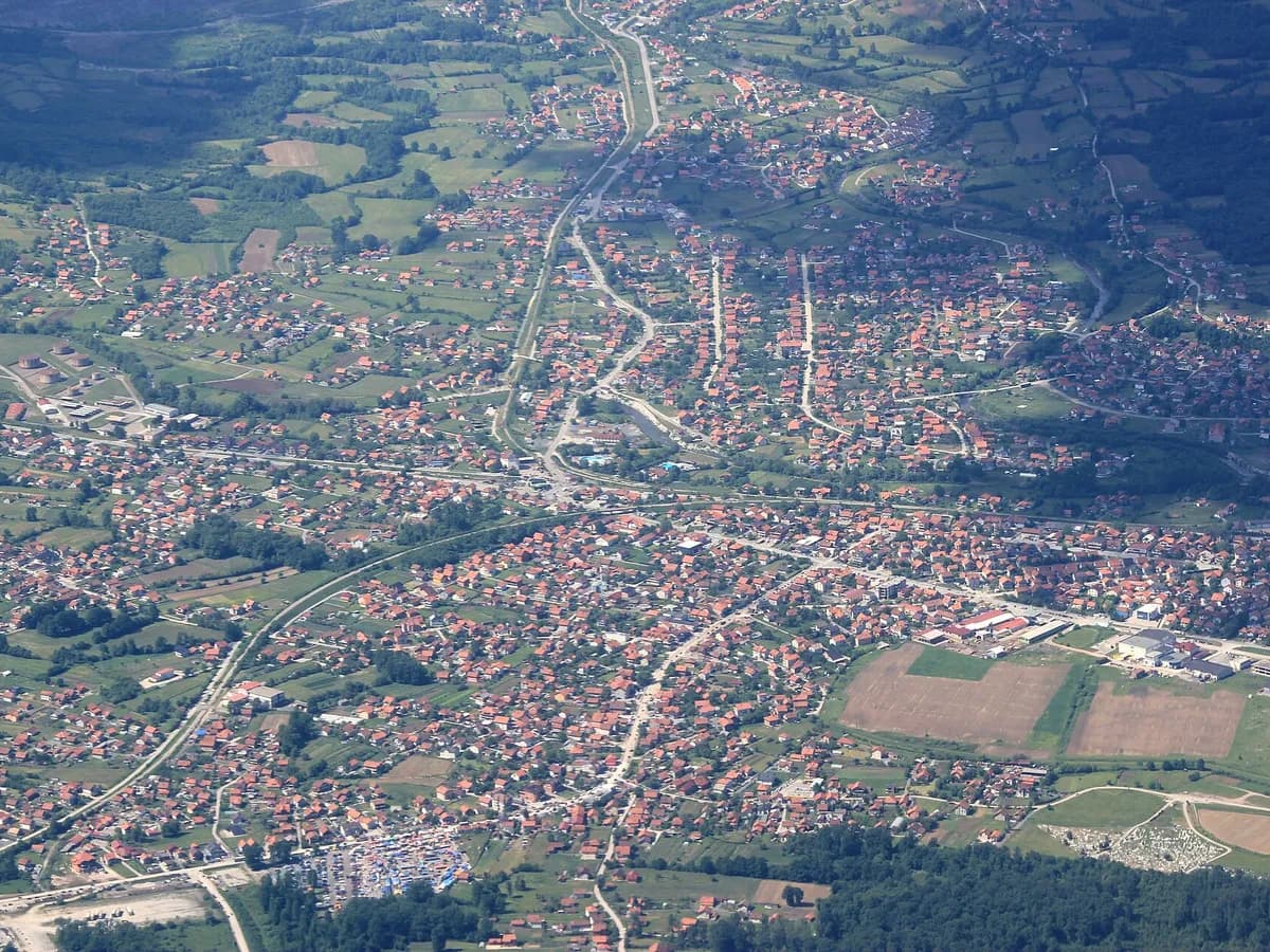 Pogled iz zraka na Živinice.