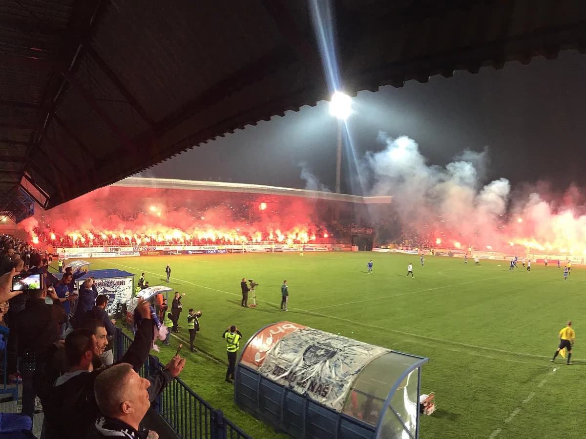 Navijači Željezničara na tribini, 2017. godine