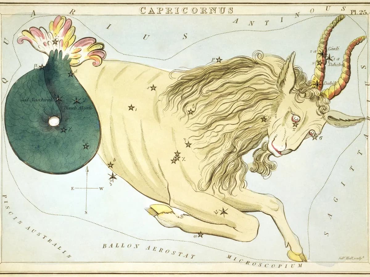 Sazviježđe Jarca na karti iz zbirke „Urania's Mirror“ iz 1824. godine