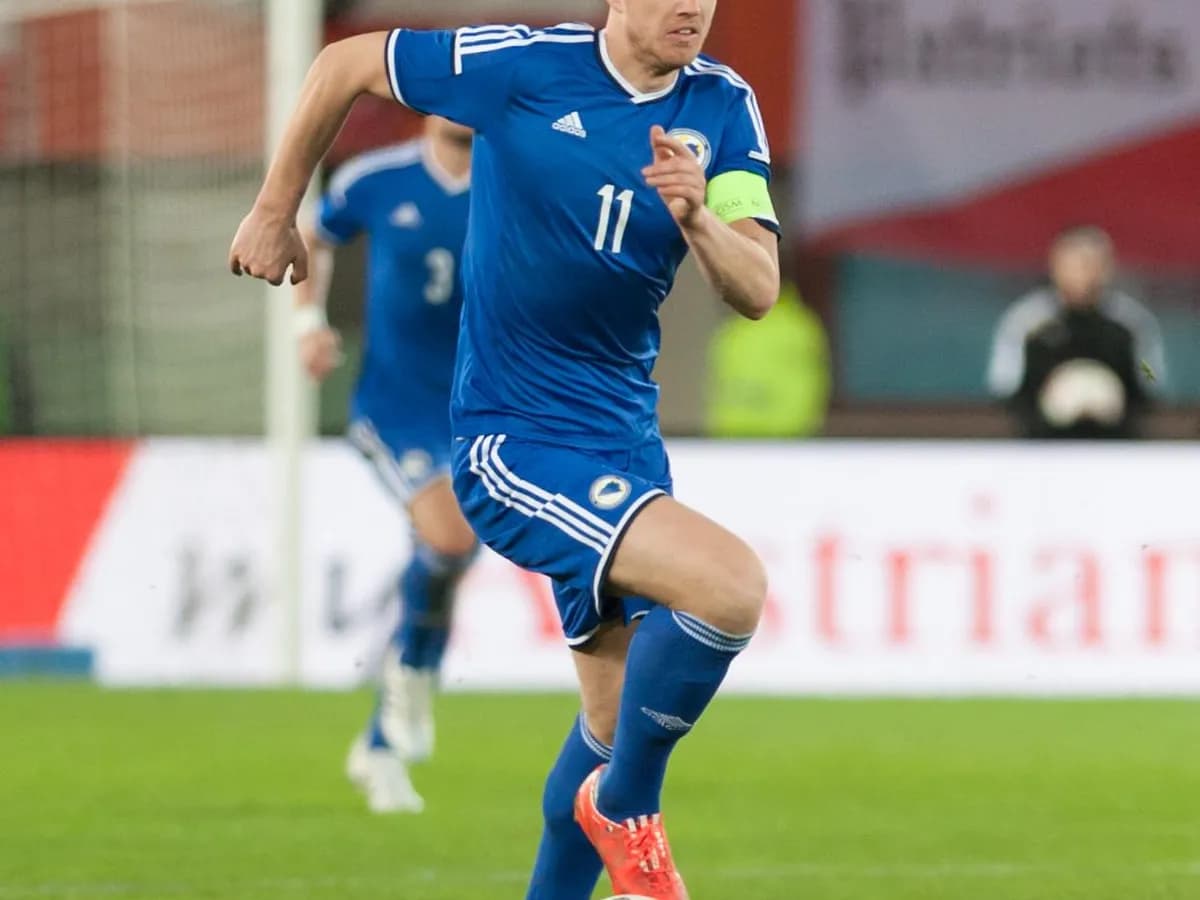Edin Džeko na utakmici Austrija – Bosna i Hercegovina 31. marta 2015. godine.
