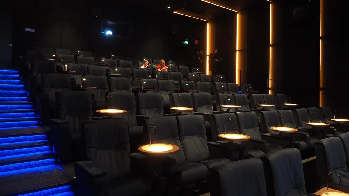 Kino sala sa sjedištima i platnom