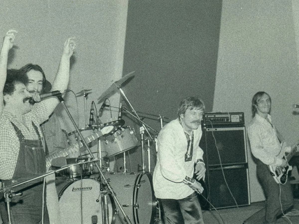 Indexi i Želimir Altarac Čičak na Prvom rock maratonu u Domu mladih u Sarajevu, 18. januara 1979.