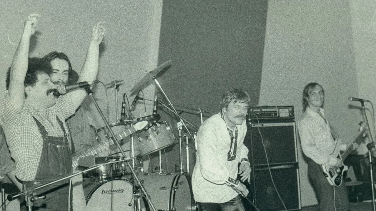 Indexi i Želimir Altarac Čičak na Prvom rock maratonu u Domu mladih u Sarajevu, 18. januara 1979.